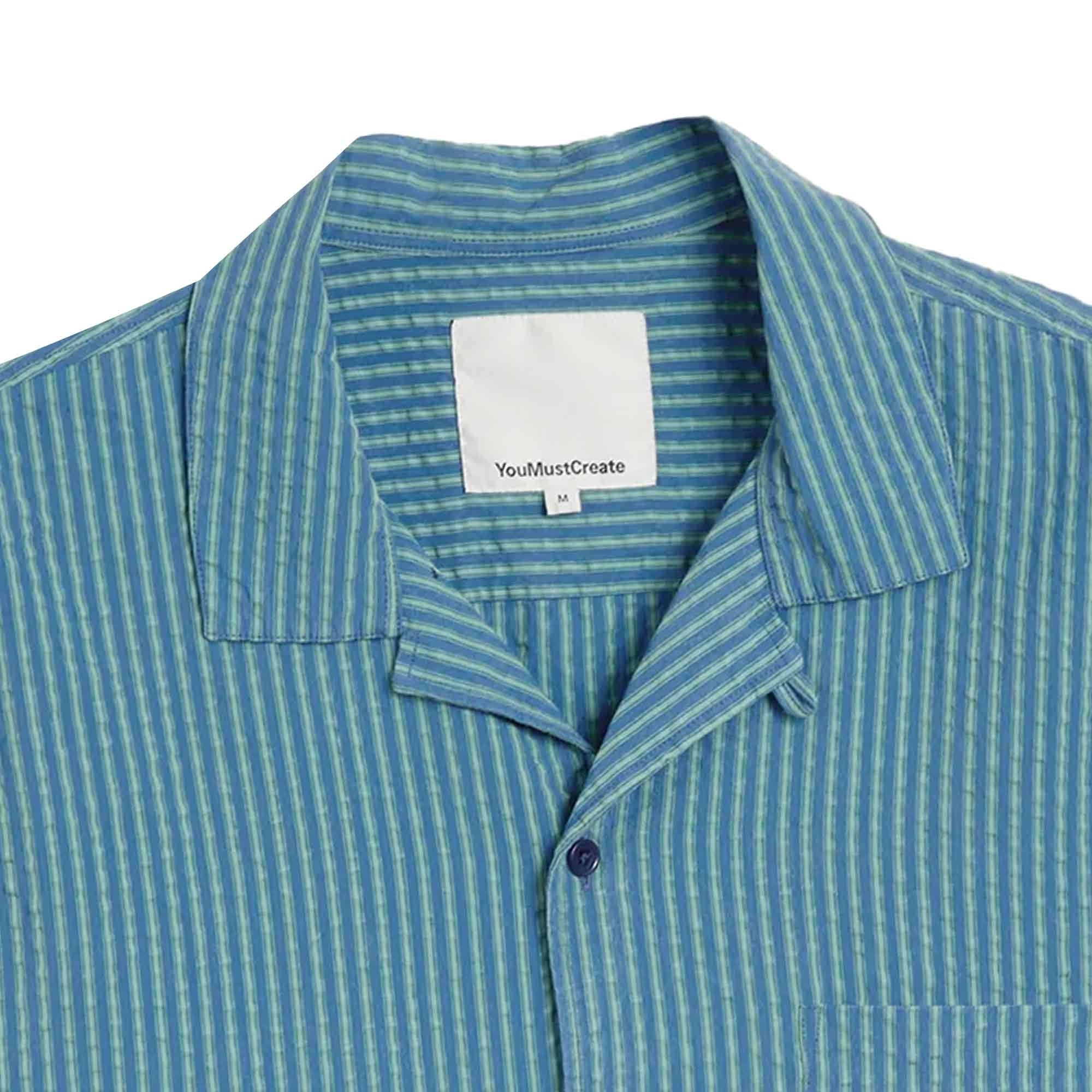 YMC Malick Shirt - Blue and Green