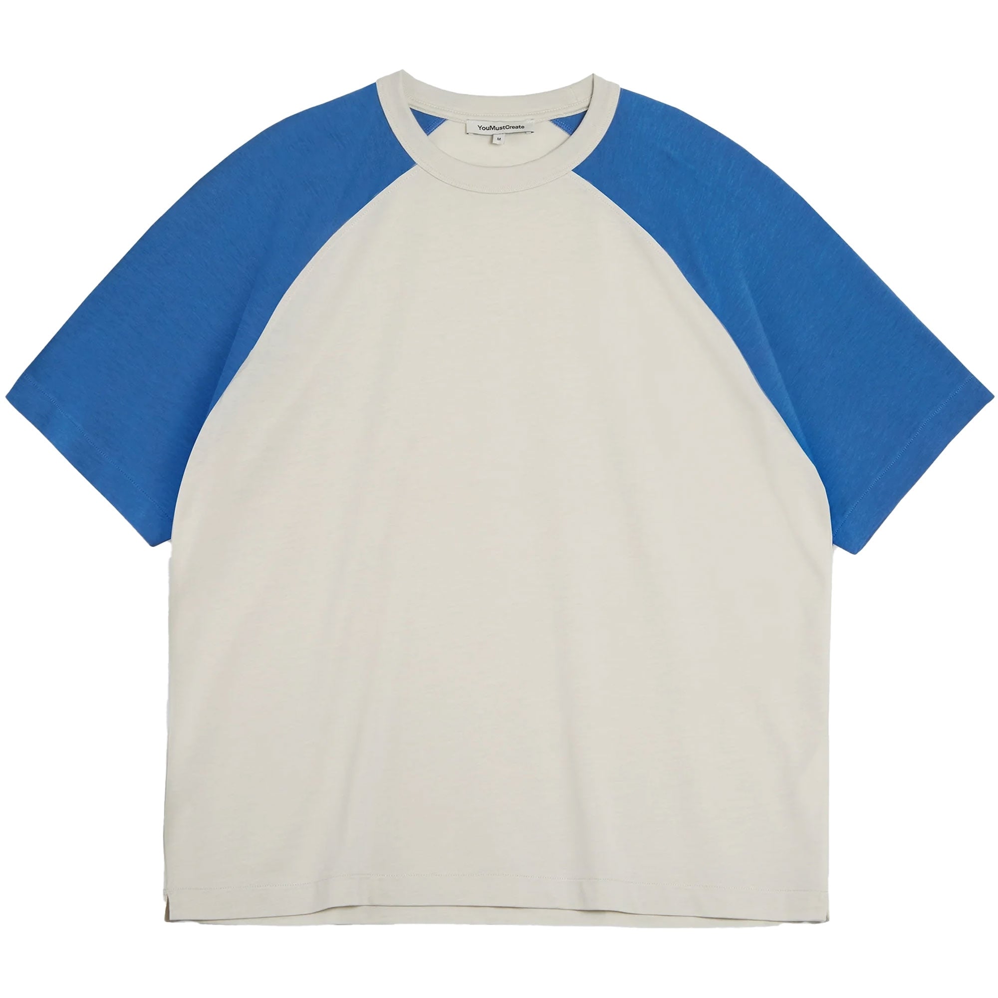 YMC Triple Raglan T-Shirt - Stone and Blue