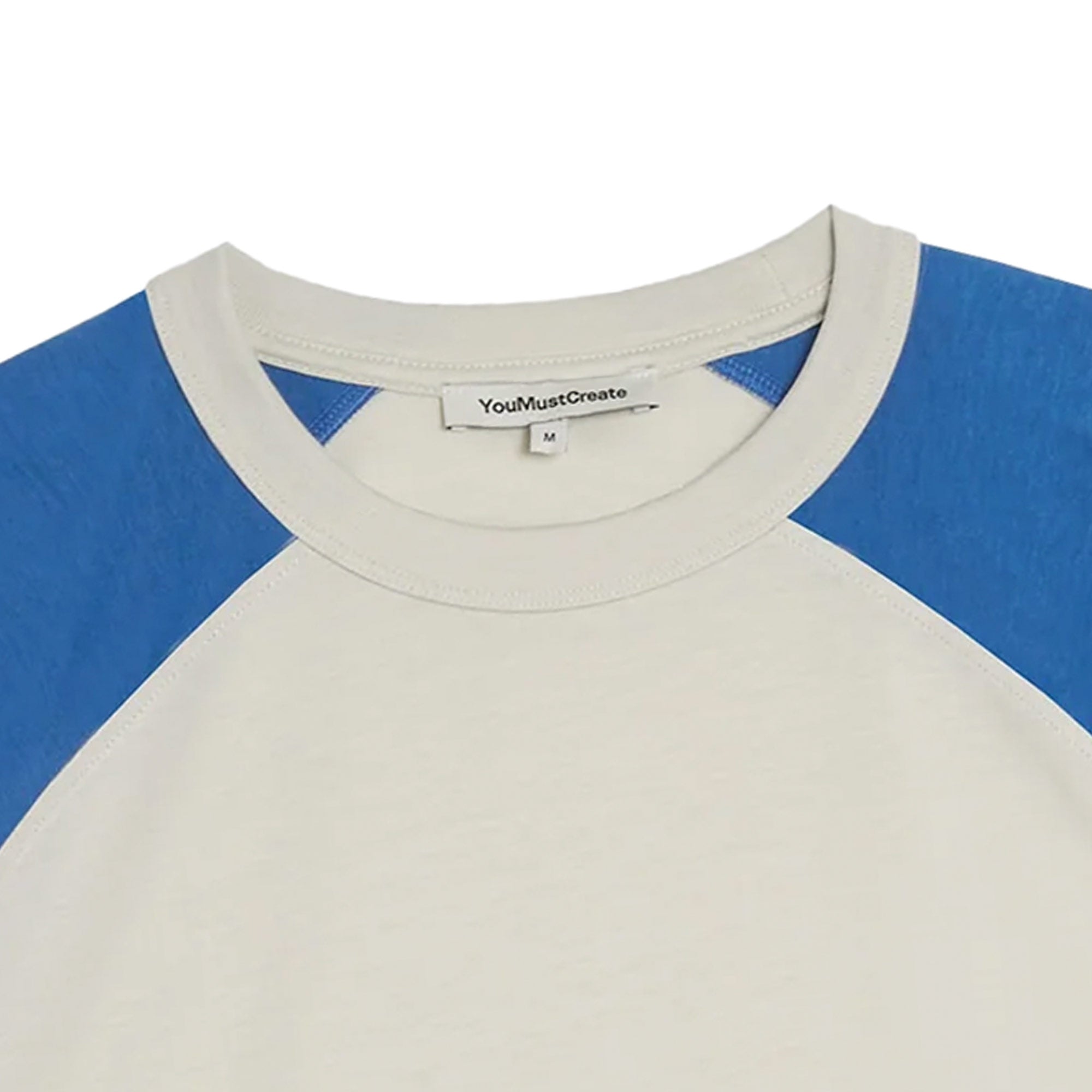 YMC Triple Raglan T-Shirt - Stone and Blue