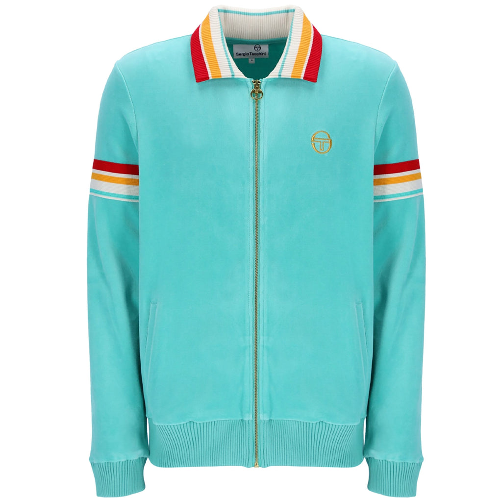 Sergio Tacchini Slice Velour Track Jacket - Pool Blue