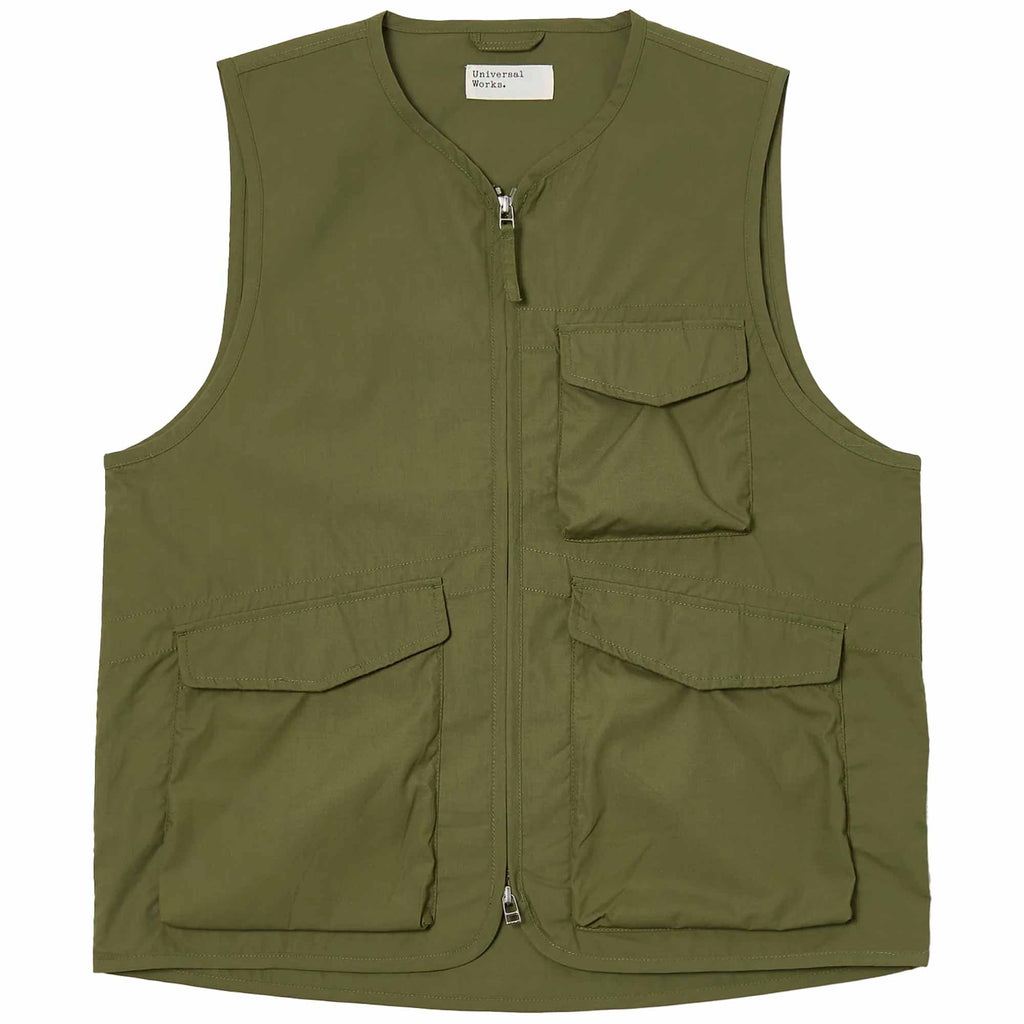 Universal Works Parachute Liner Gilet - Olive