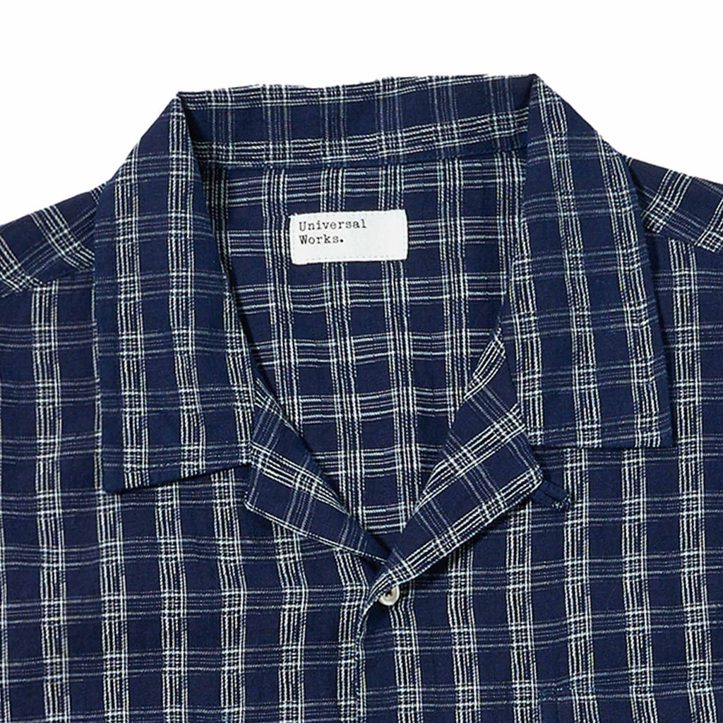 Universal Works Sal Road Shirt - Check Indigo