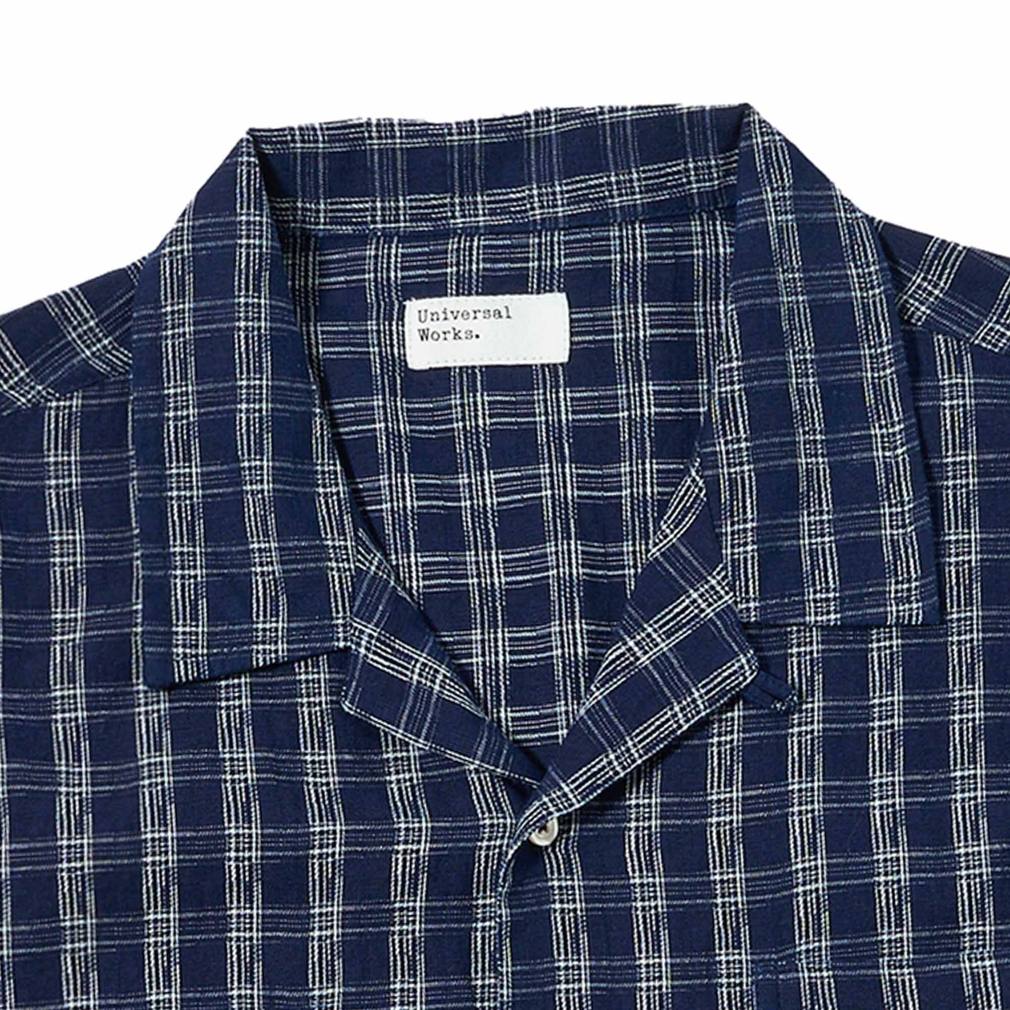 Universal Works Sal Road Shirt - Check Indigo