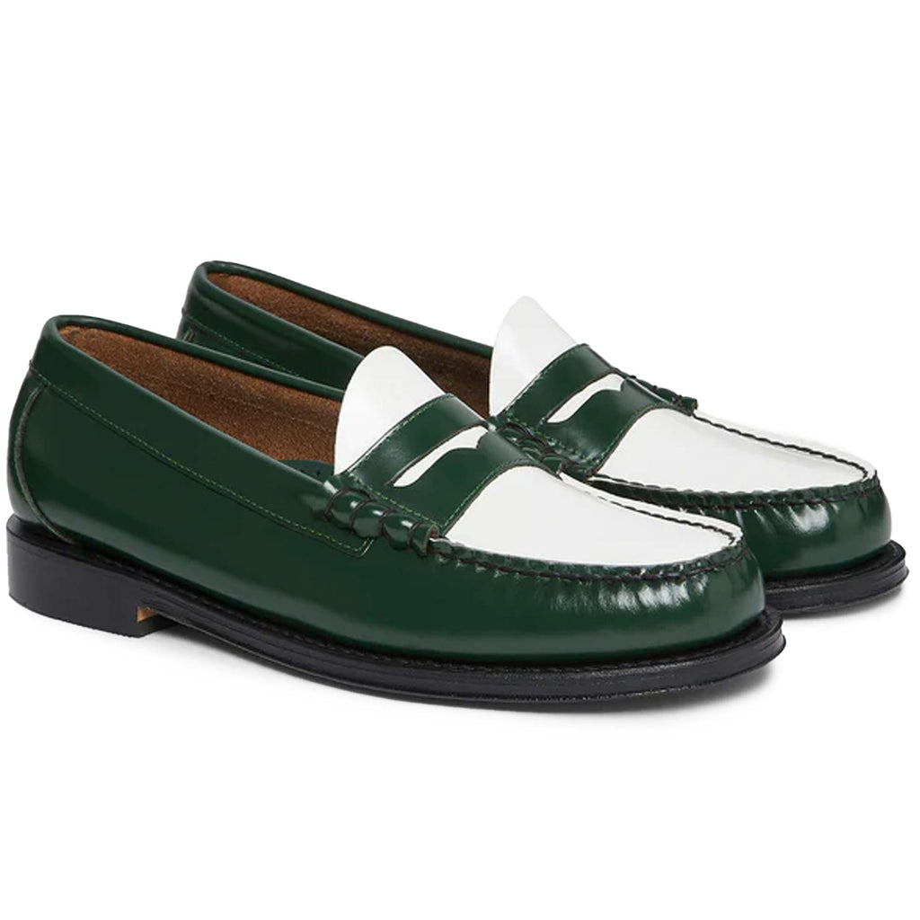 G.H. Bass Weejun Larson Penny Loafers - Dark Green/White