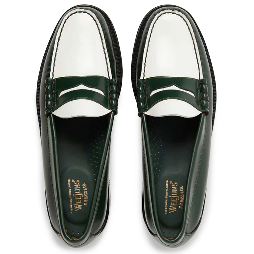 G.H. Bass Weejun Larson Penny Loafers - Dark Green/White