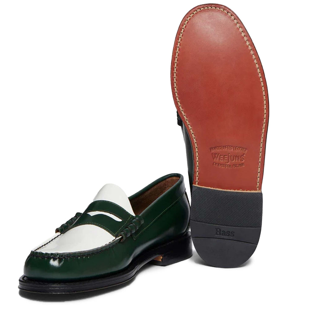 G.H. Bass Weejun Larson Penny Loafers - Dark Green/White