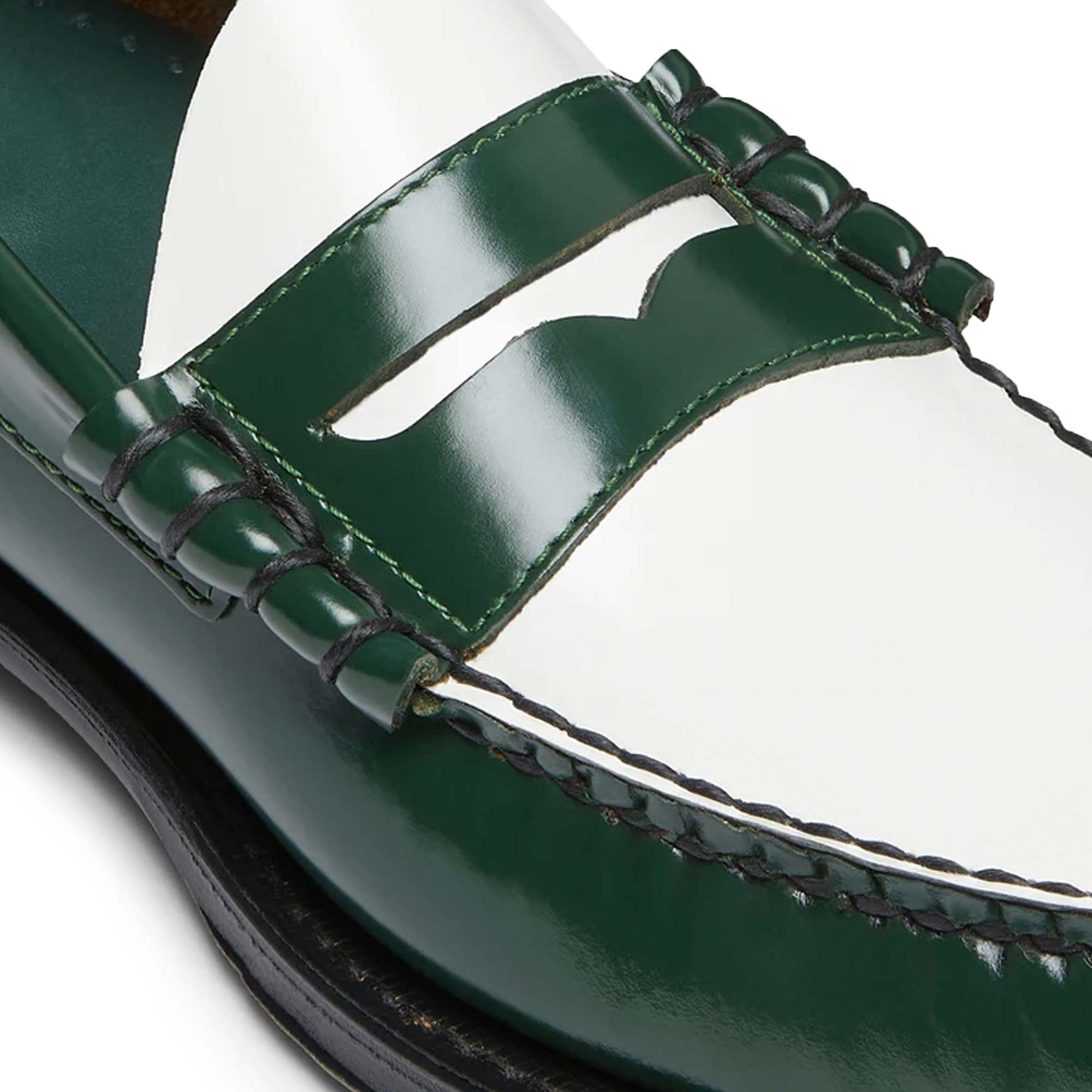 G.H. Bass Weejun Larson Penny Loafers - Dark Green/White