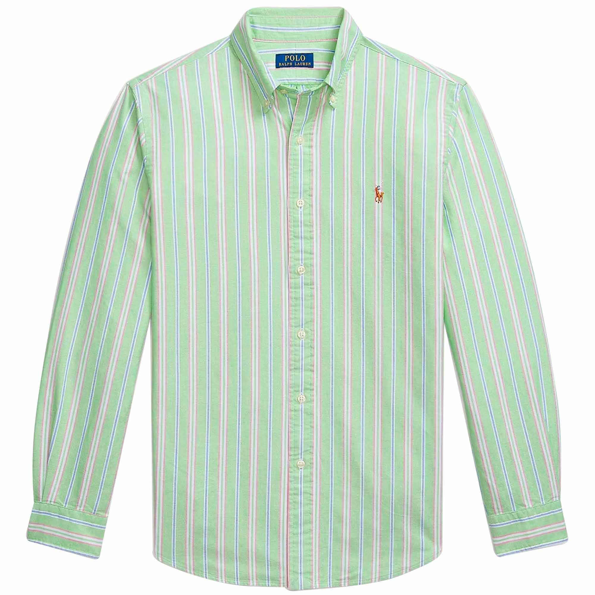 Polo Ralph Lauren Custom Fit Striped Oxford Shirt - Green