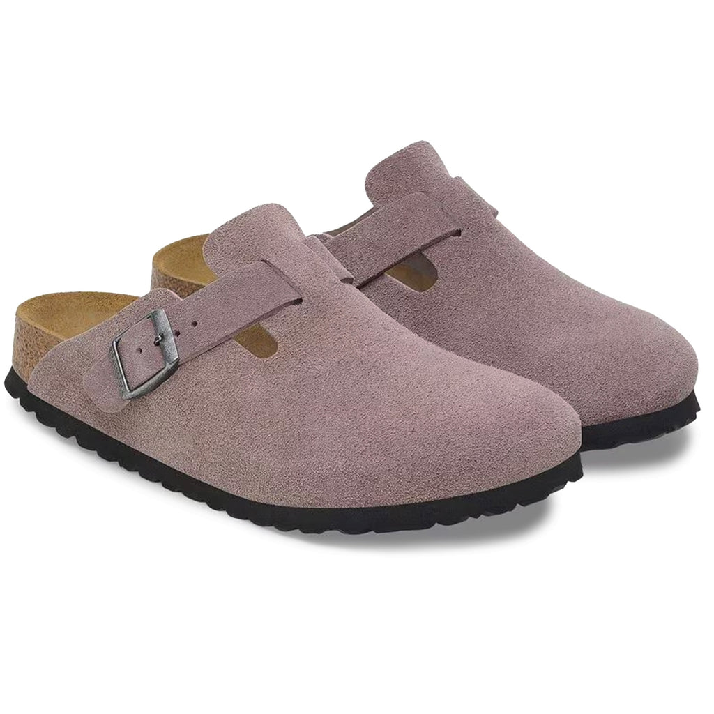Birkenstock Womens Boston Suede Leather - Faded Purple