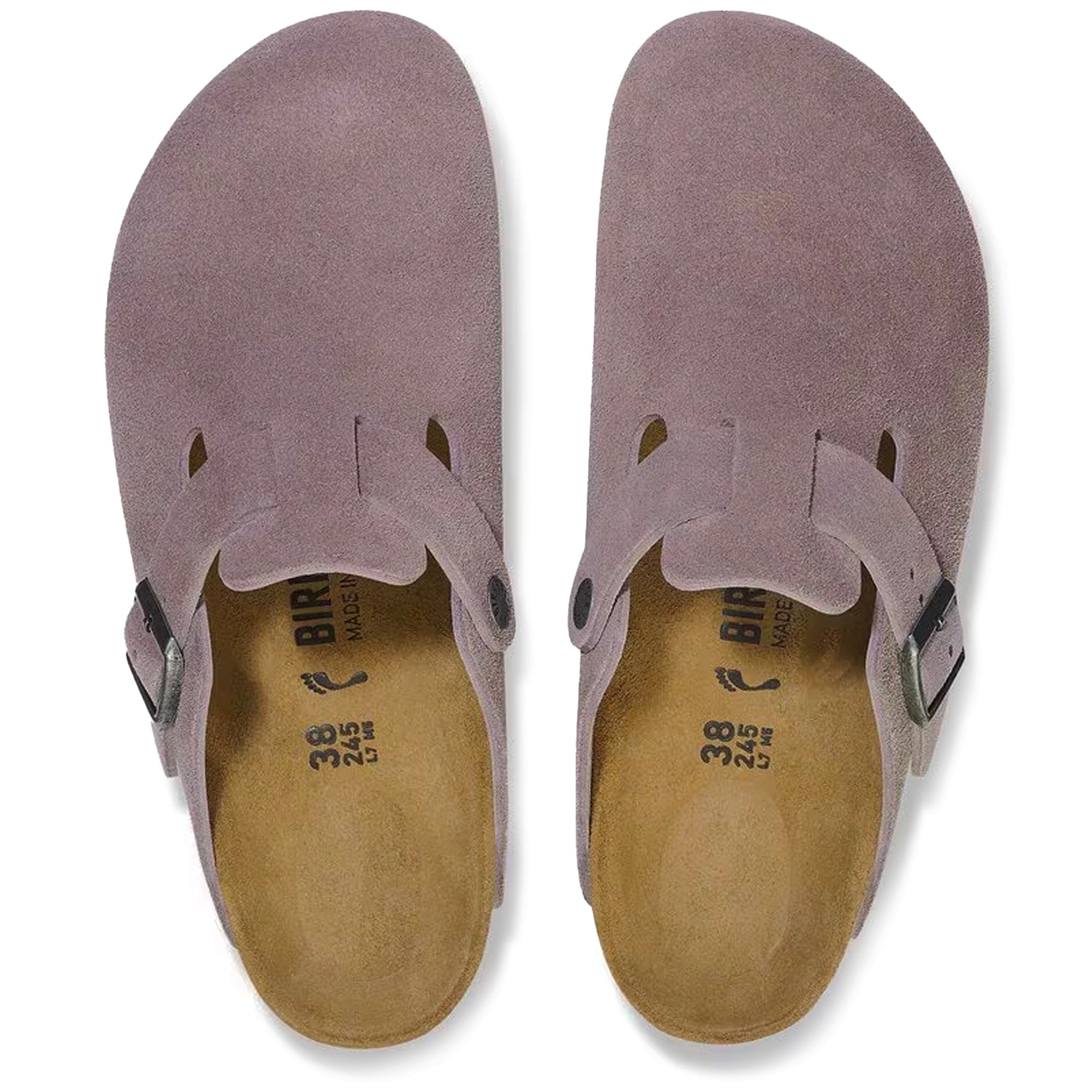 Birkenstock Womens Boston Suede Leather - Faded Purple