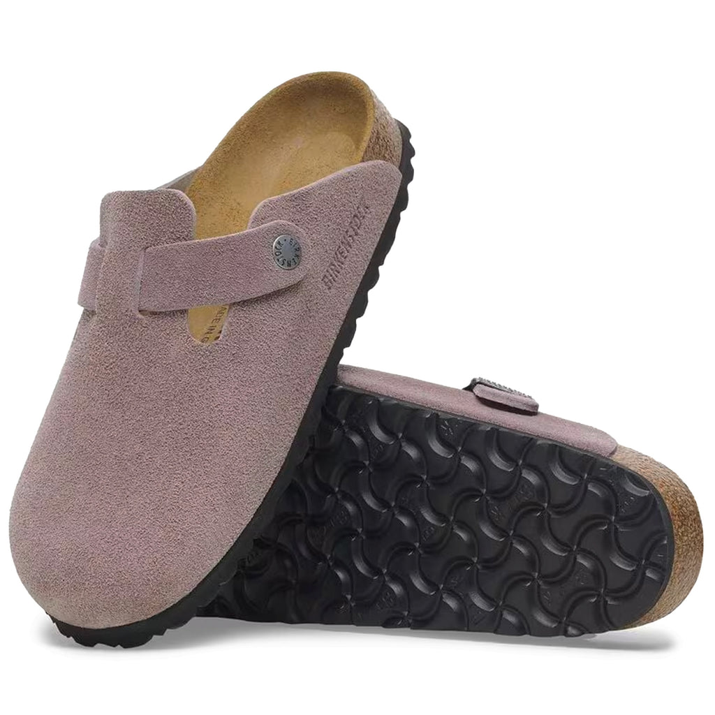 Birkenstock Womens Boston Suede Leather - Faded Purple