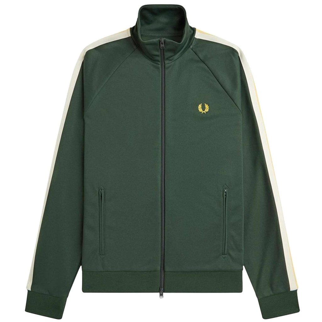 Fred Perry Two Colour Tape Track Jacket - Court Green