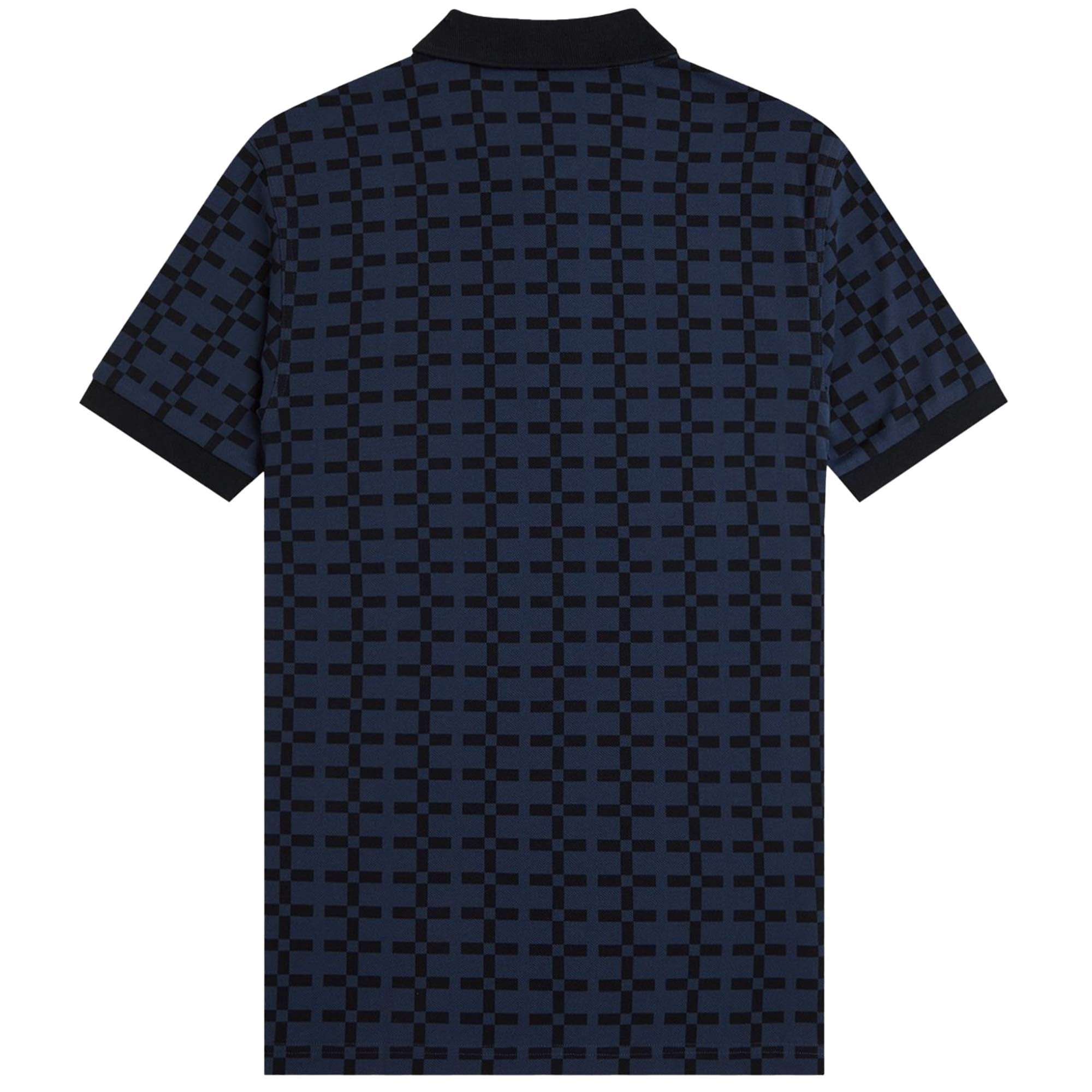 Fred Perry Jacquard Print Polo Shirt - Tennis Blue