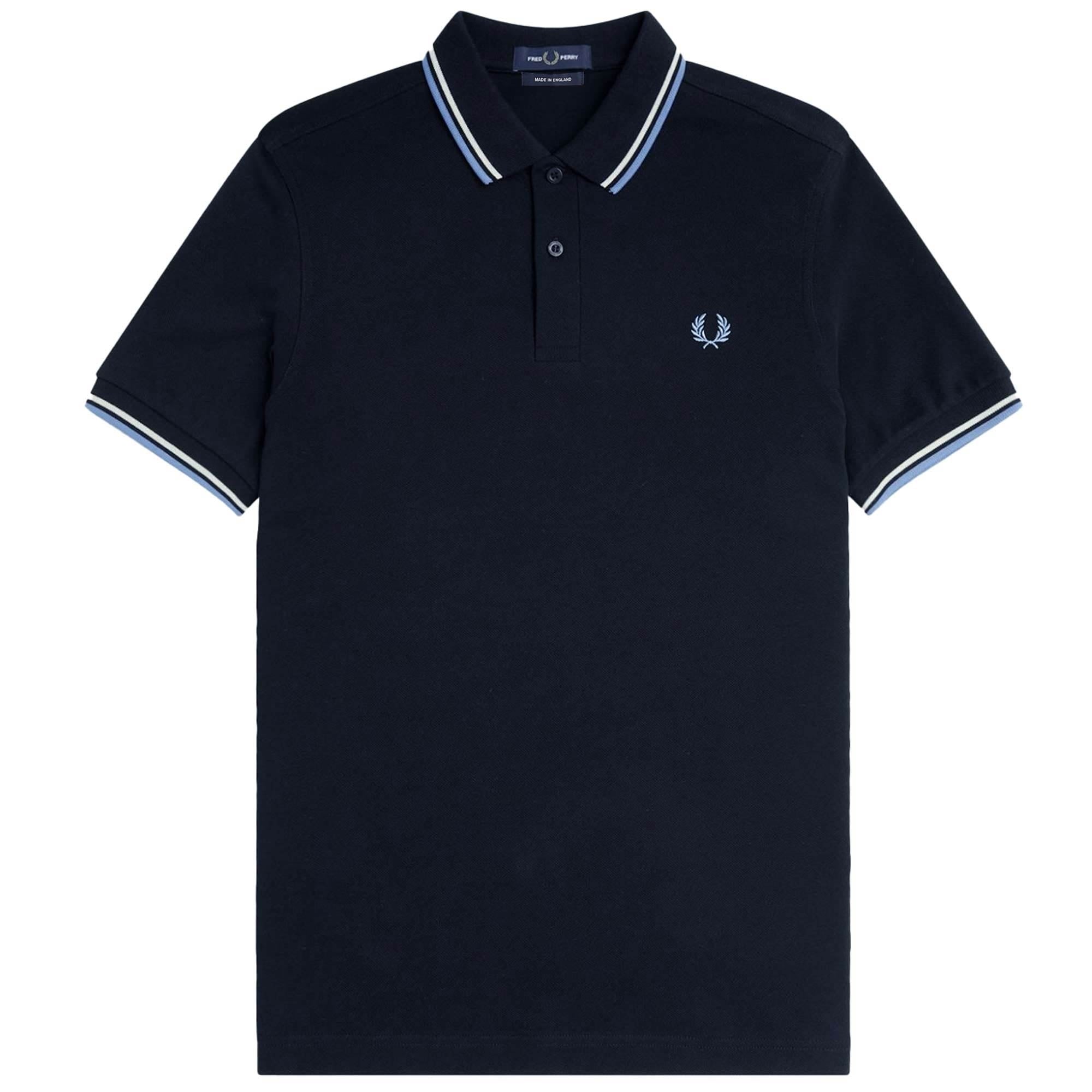 Fred Perry M12 Twin Tipped Polo Shirt - Navy