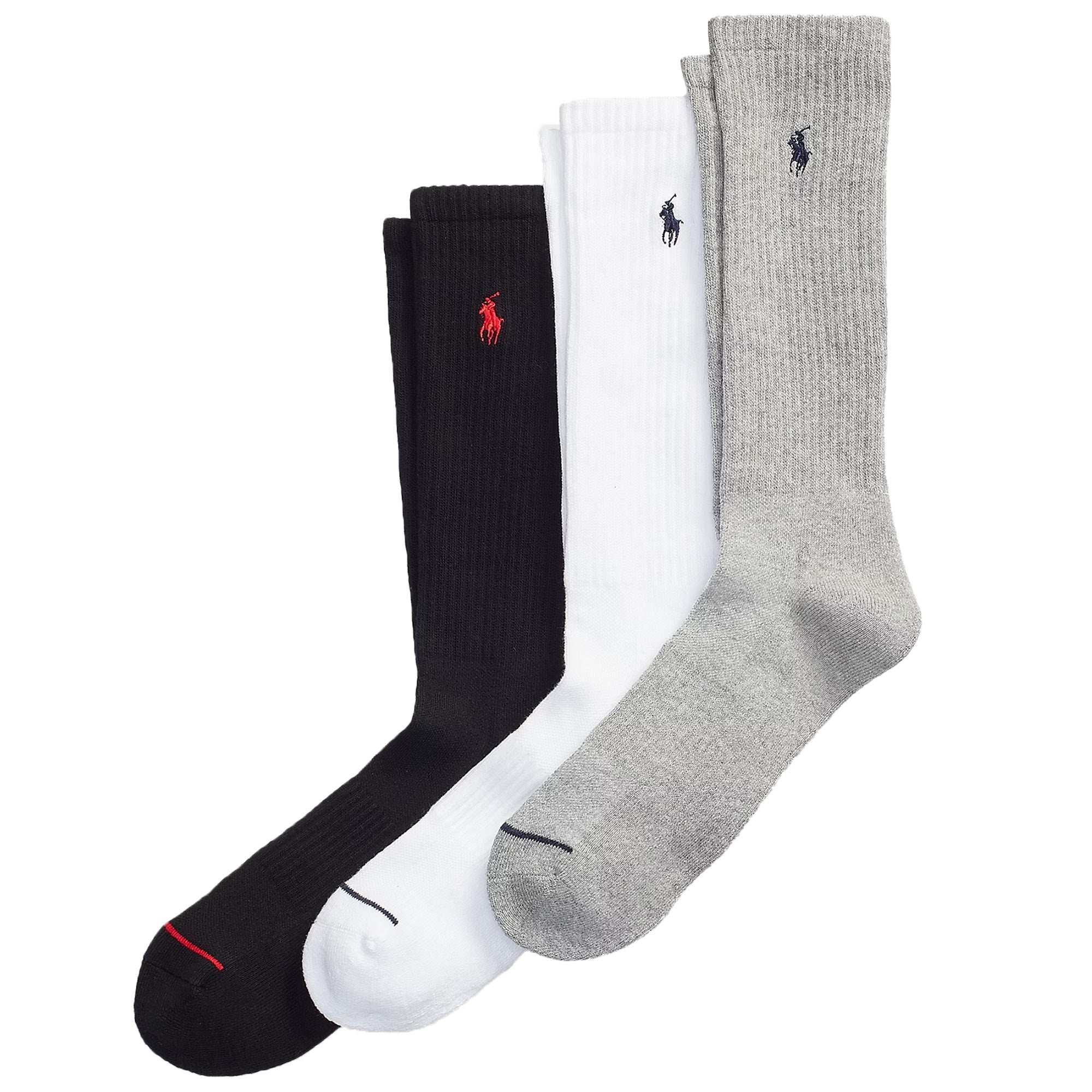 Polo Ralph Lauren Crew Sock 3-Pack - Black/White/Grey