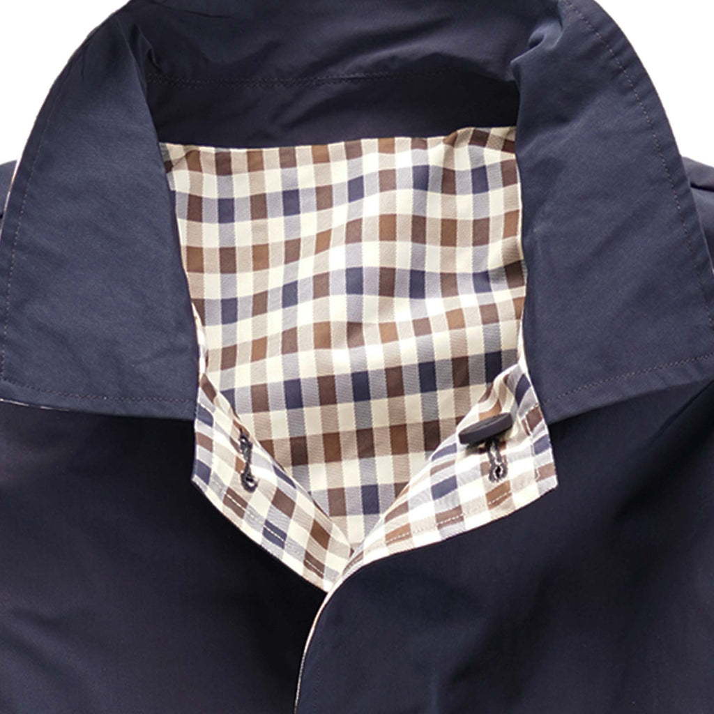 Aquascutum Iconic Reversible Check Trench - Navy