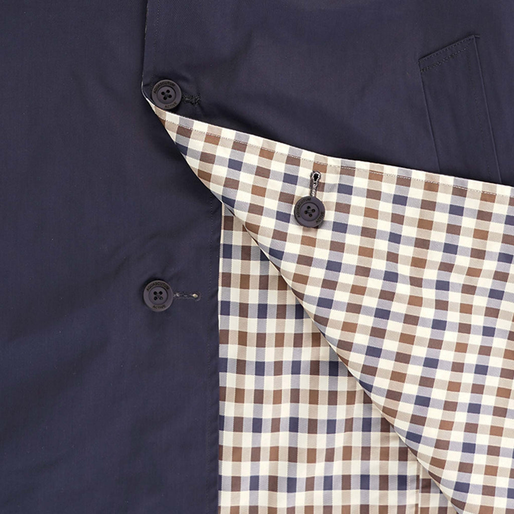 Aquascutum Iconic Reversible Check Trench - Navy