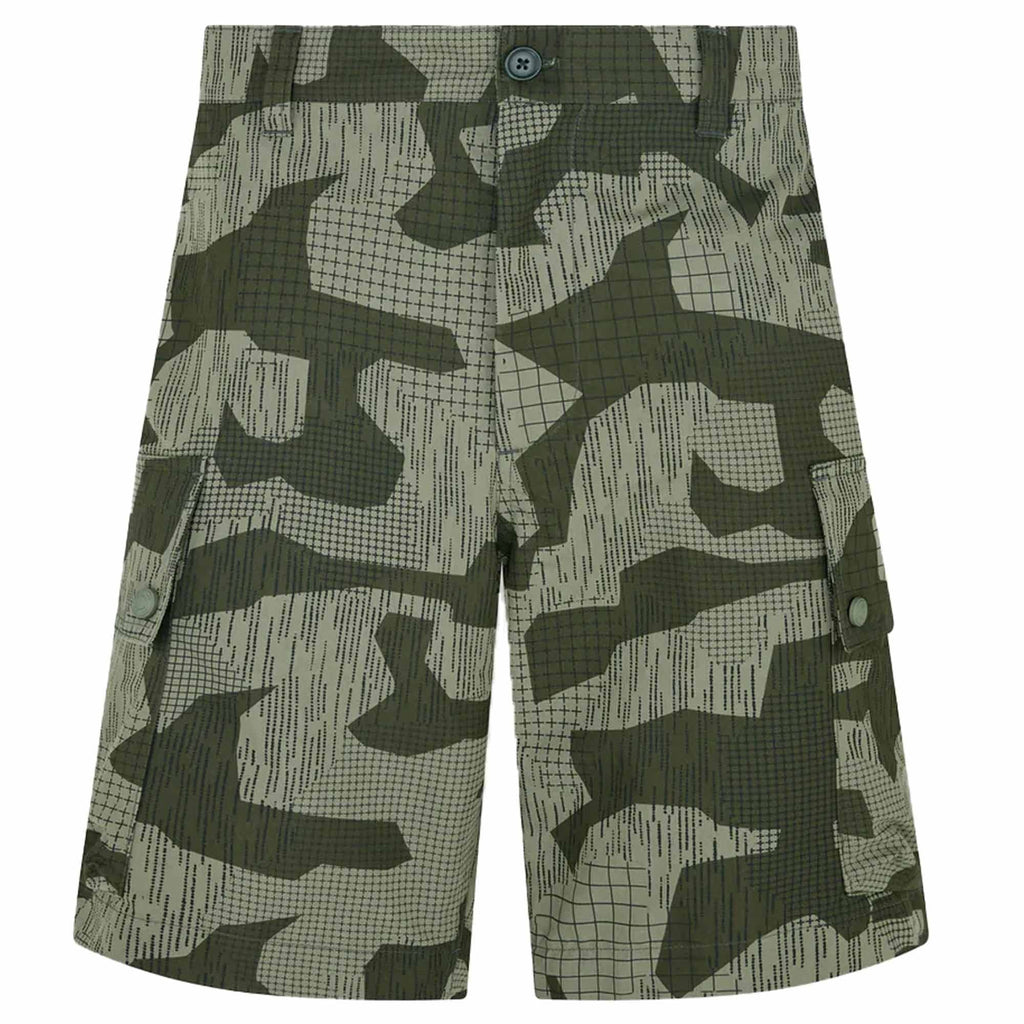 Belstaff Terrain Camo Print Drome Shorts - Surplus Green