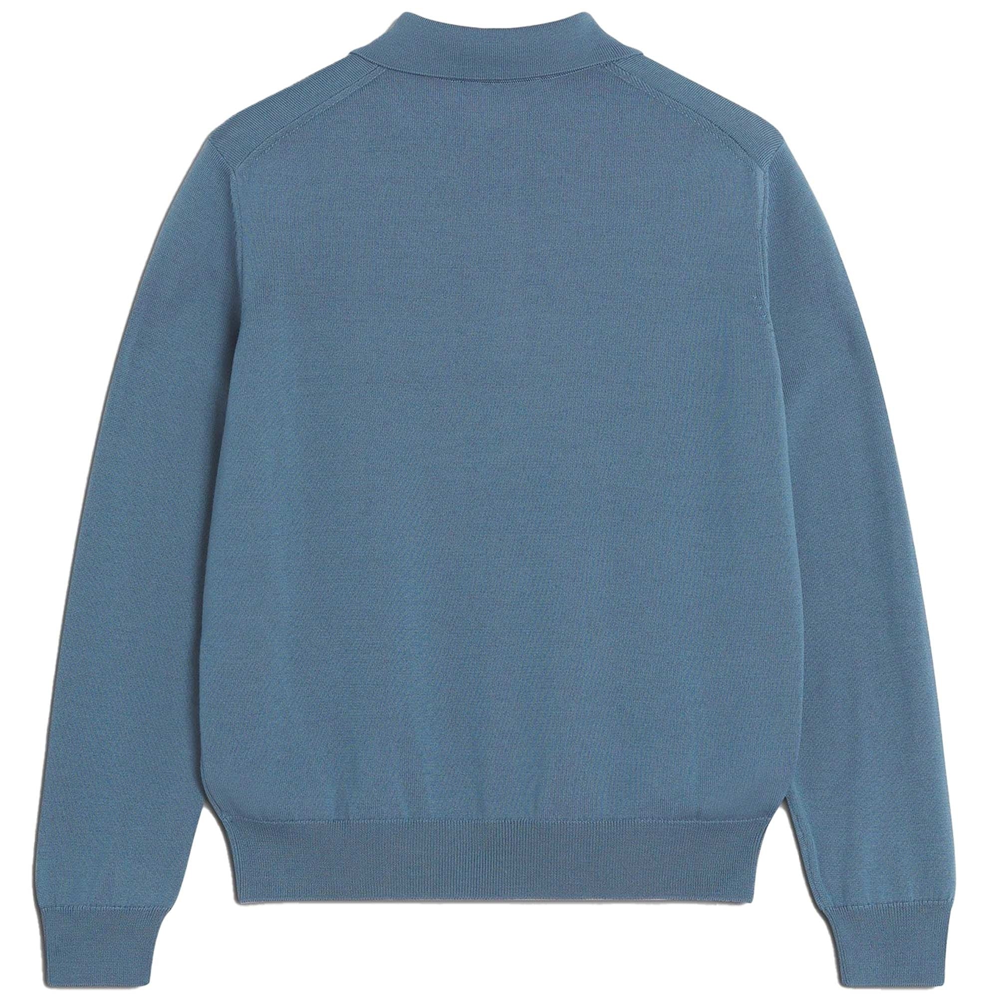Maison Kitsune Bold Fox Head Knitted Polo Jumper - Breton Blue