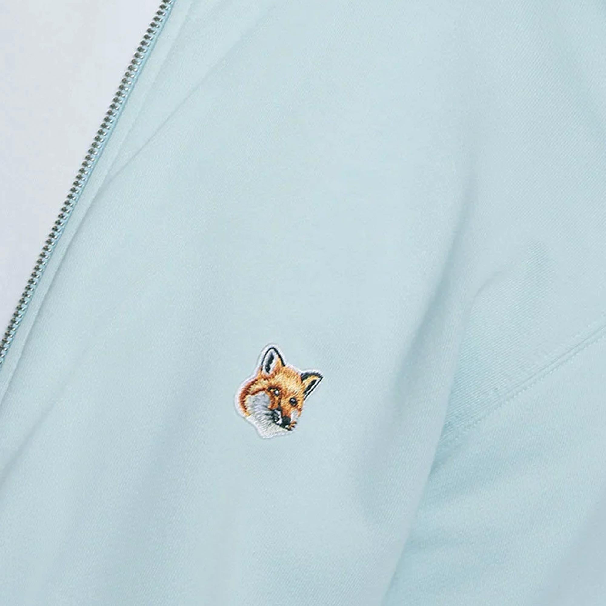 Maison Kitsune Fox Head Full Zip Sweatshirt - Cirrus Blue