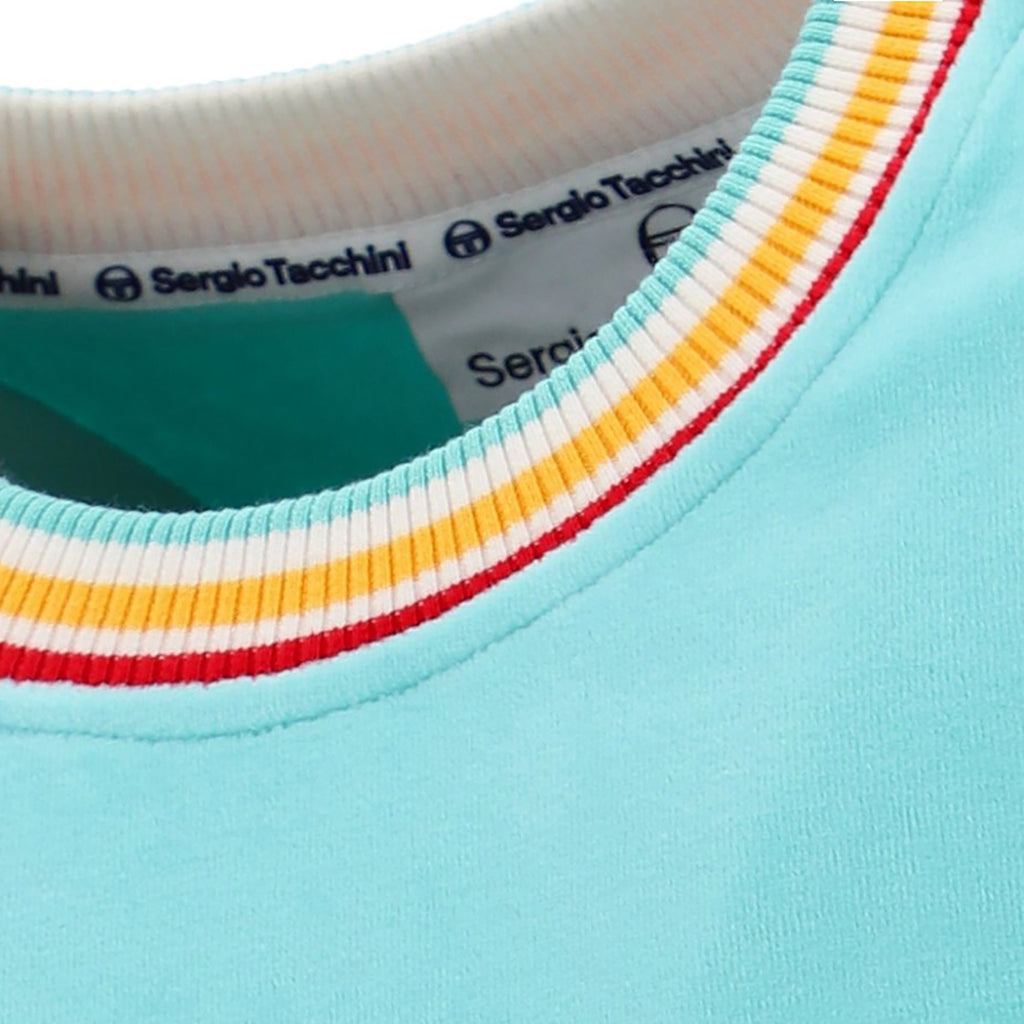 Sergio Tacchini Slice Velour T-Shirt - Pool Blue