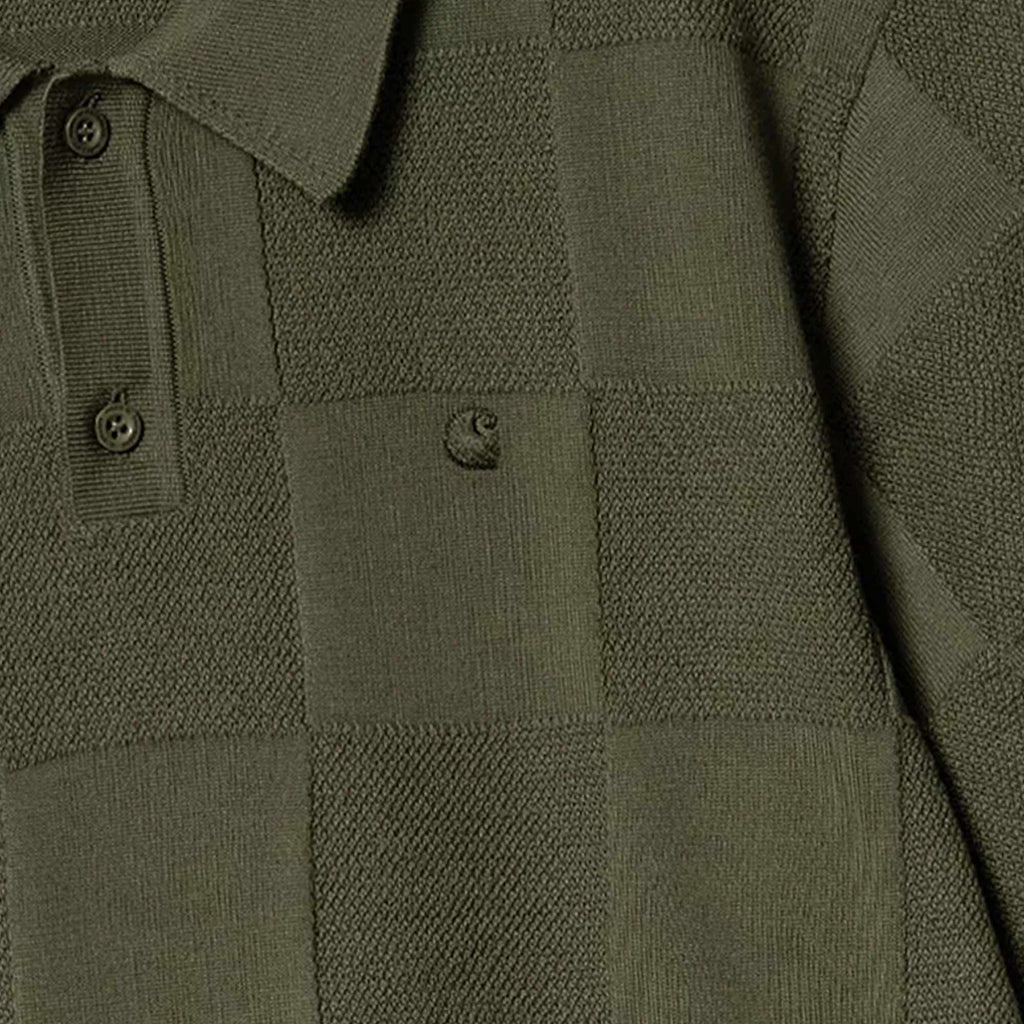 Carhartt WIP Knitted Checker Polo - Dollar Green