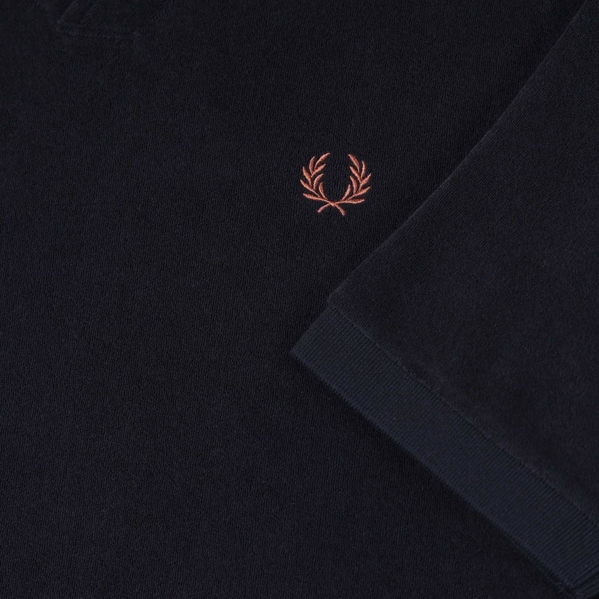 Fred Perry Open Collar Towelling Polo Shirt - Navy
