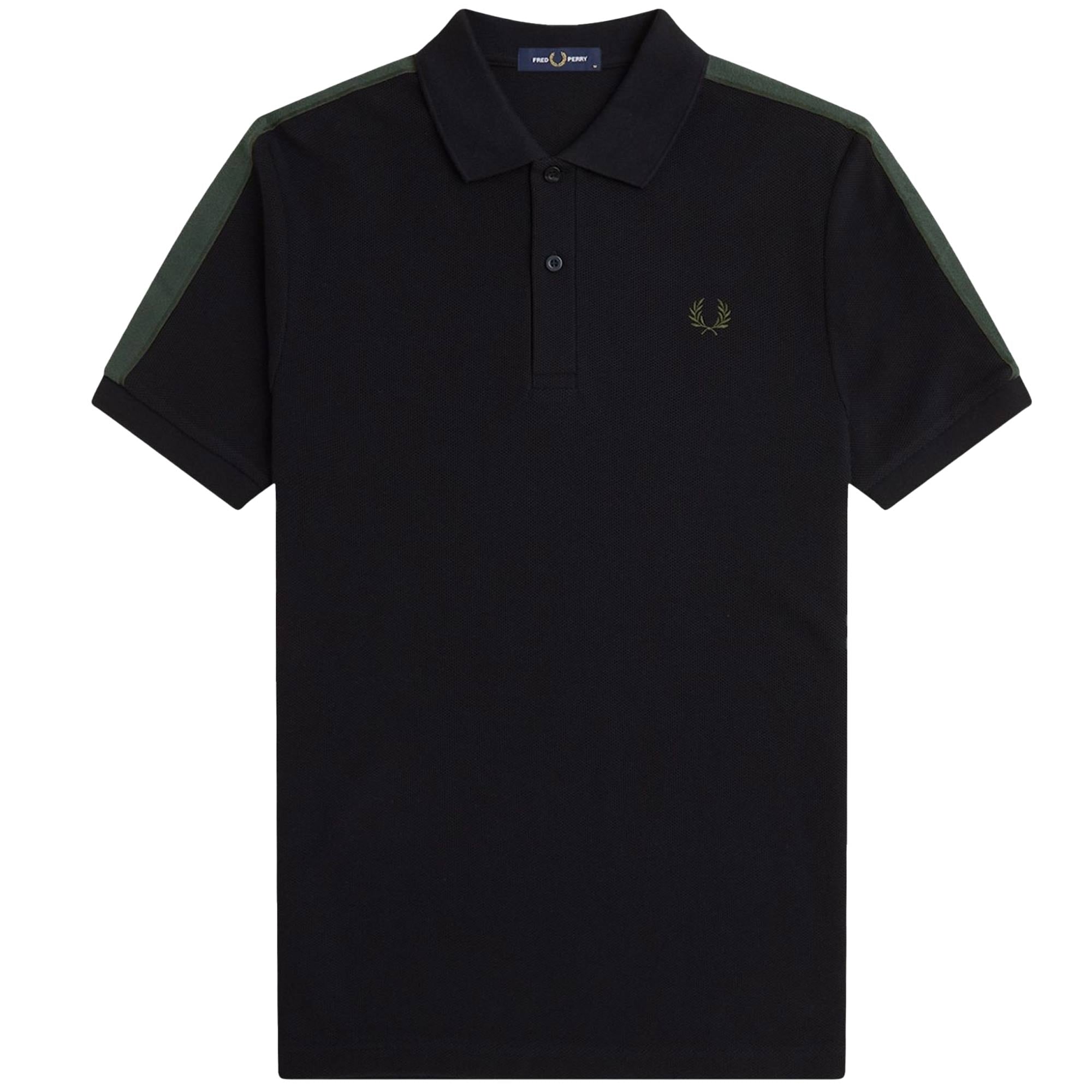 Fred Perry Towelling Tape Polo Shirt - Black