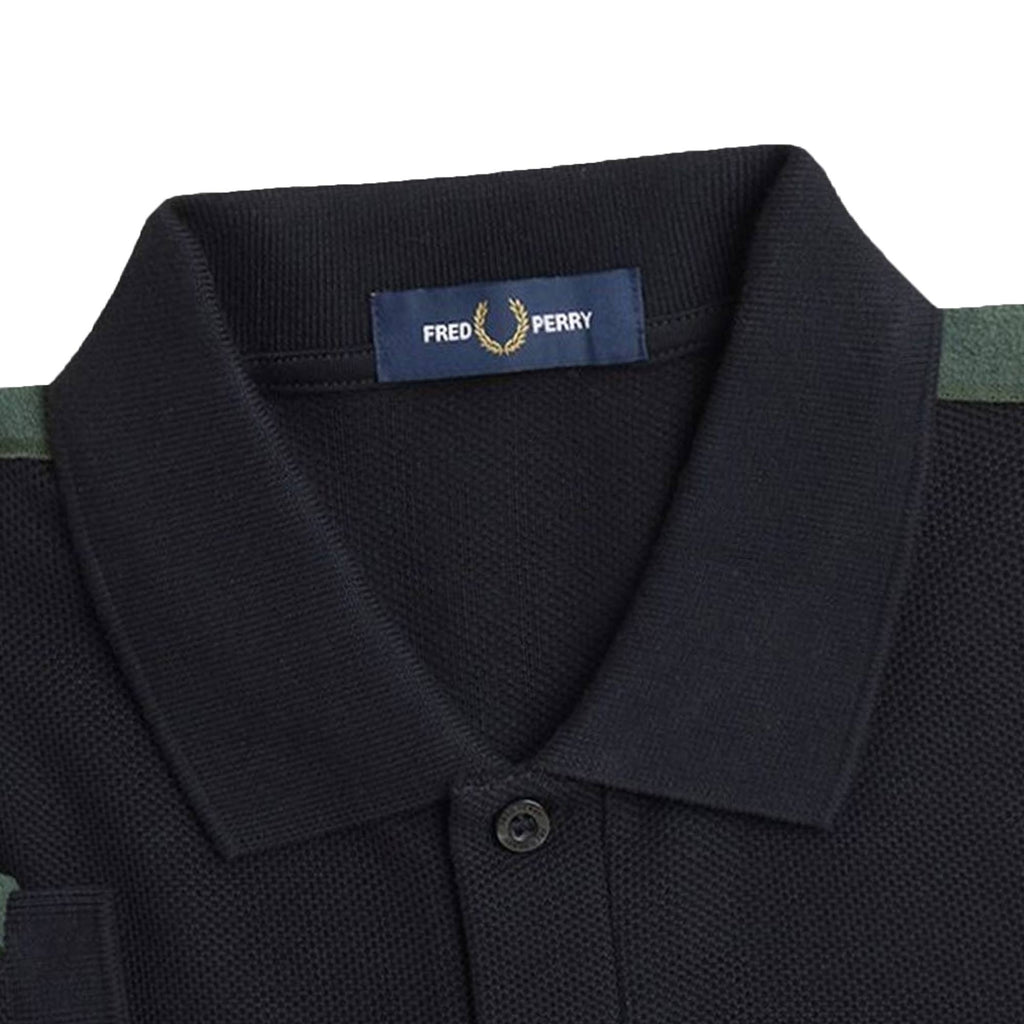 Fred Perry Towelling Tape Polo Shirt - Black