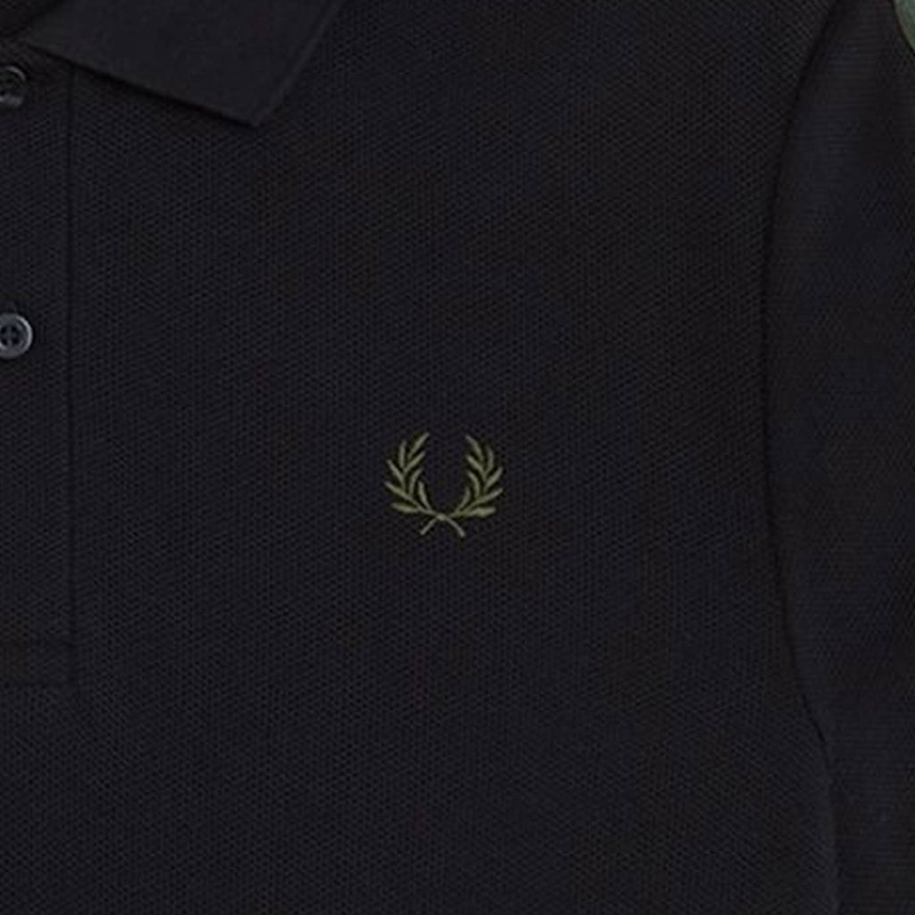 Fred Perry Towelling Tape Polo Shirt - Black