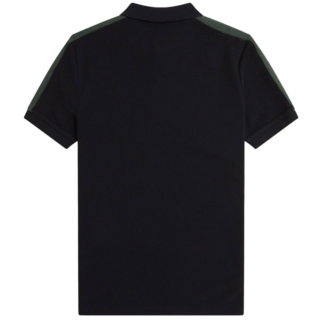 Fred Perry Towelling Tape Polo Shirt - Black
