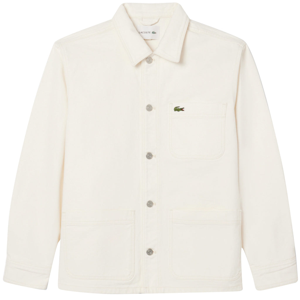 Lacoste Heavy Cotton Denim Chore Jacket - Flour White