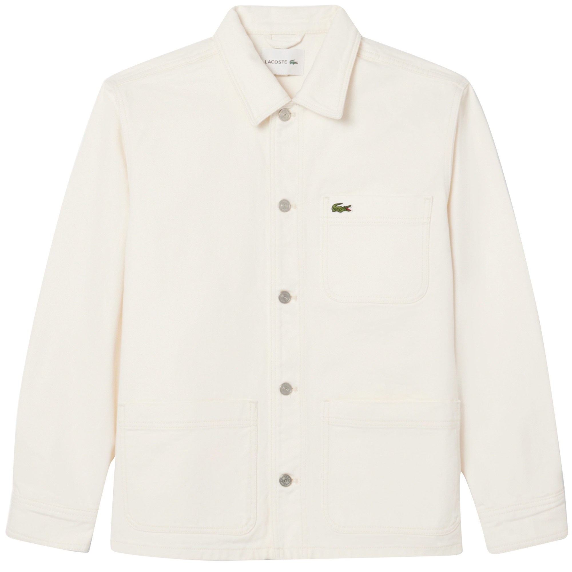 Lacoste Heavy Cotton Denim Chore Jacket - Flour White