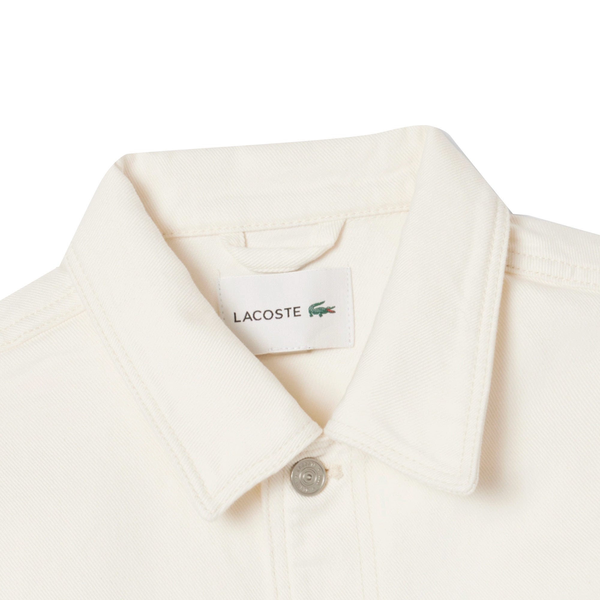 Lacoste Heavy Cotton Denim Chore Jacket - Flour White
