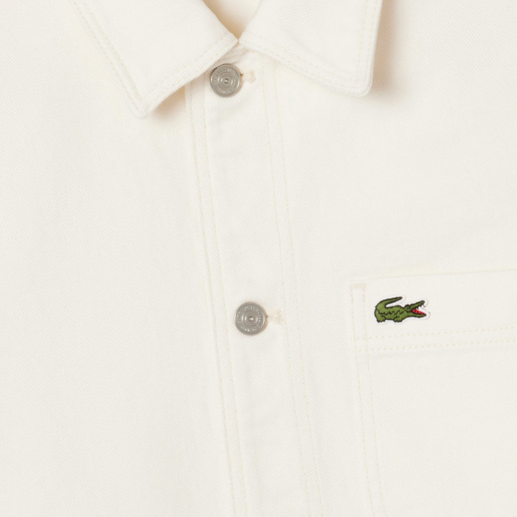 Lacoste Heavy Cotton Denim Chore Jacket - Flour White