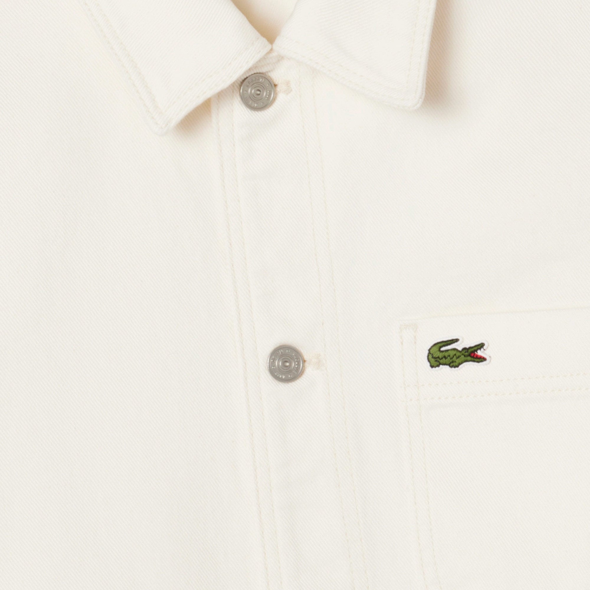 Lacoste Heavy Cotton Denim Chore Jacket - Flour White