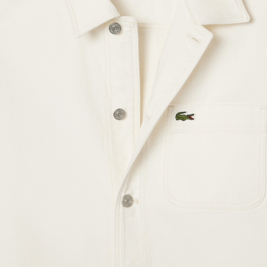 Lacoste Heavy Cotton Denim Chore Jacket - Flour White