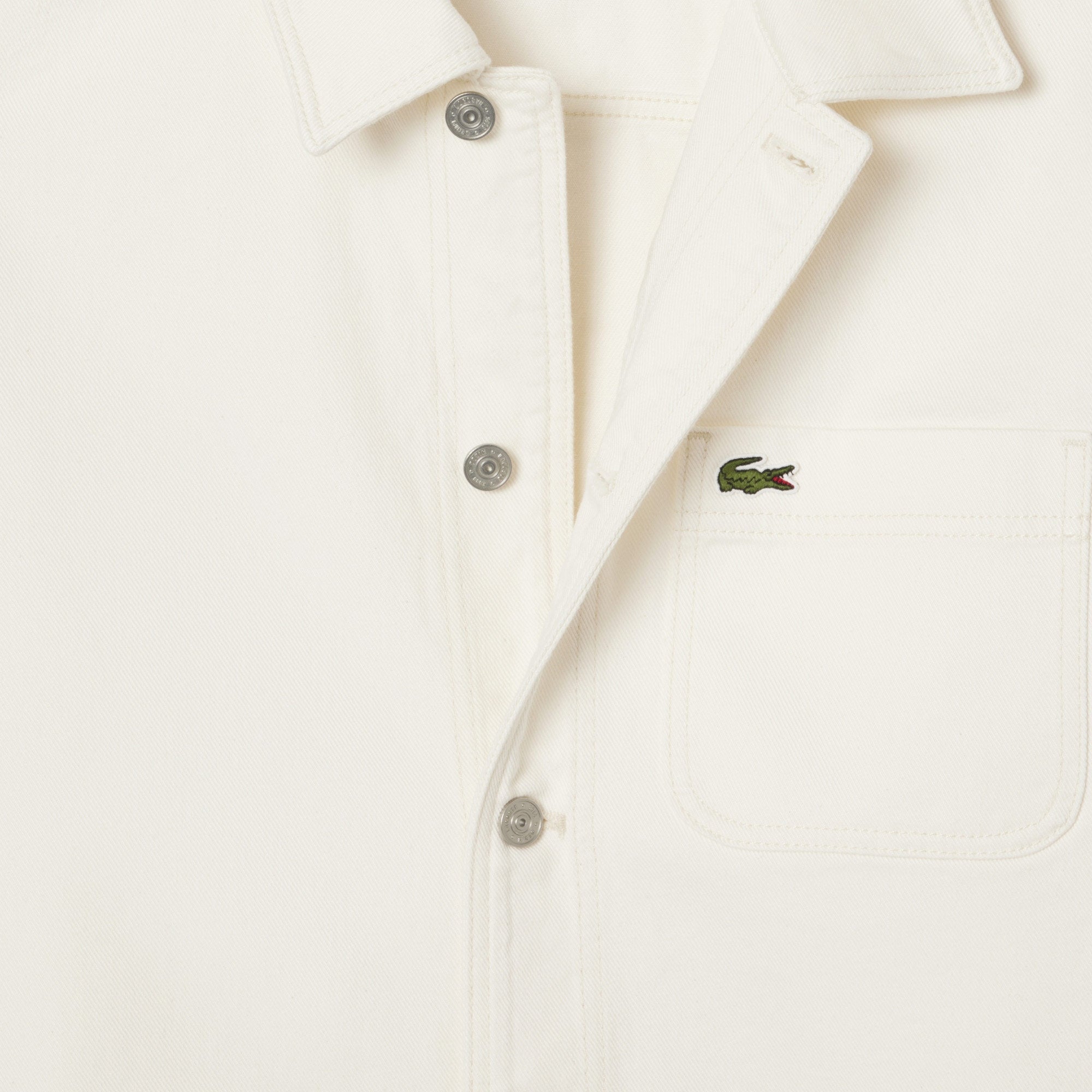 Lacoste Heavy Cotton Denim Chore Jacket - Flour White
