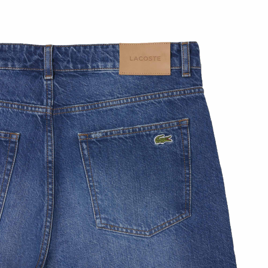 Lacoste Straight Fit Denim Bermuda Shorts - Blue