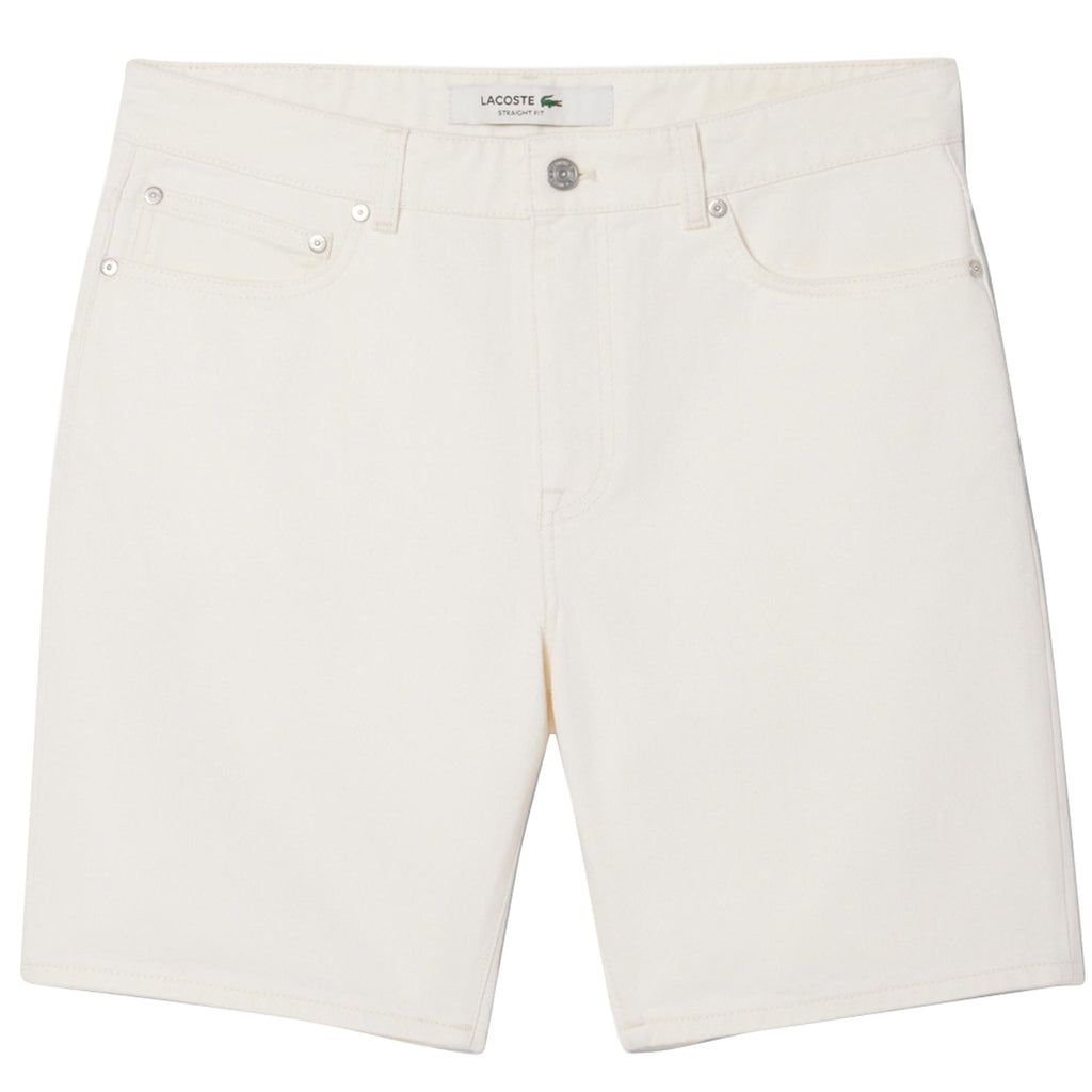 Lacoste Straight Fit Denim Bermuda Shorts - Flour White