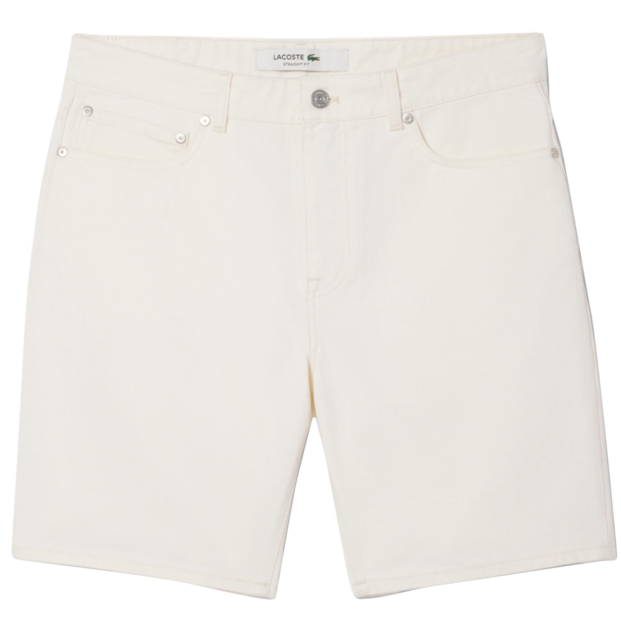 Lacoste Straight Fit Denim Bermuda Shorts - Flour White