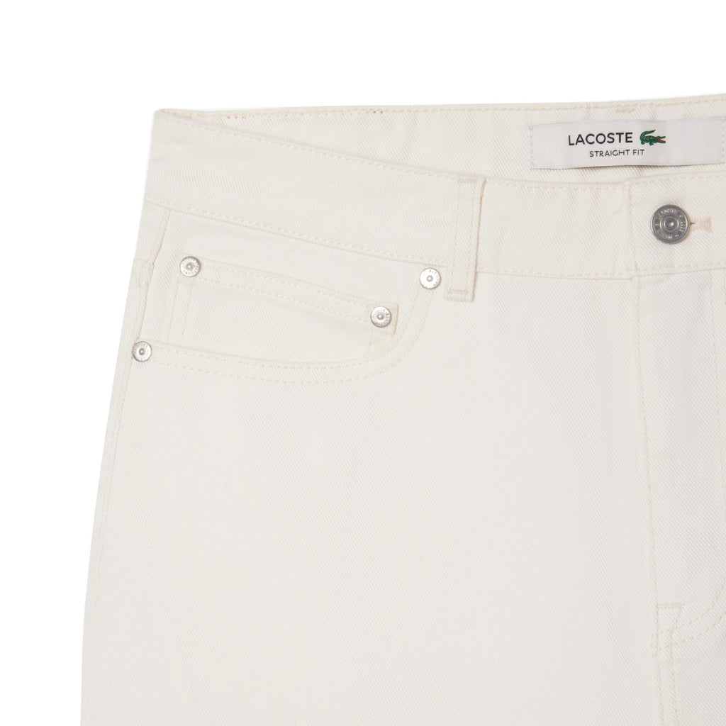 Lacoste Straight Fit Denim Bermuda Shorts - Flour White