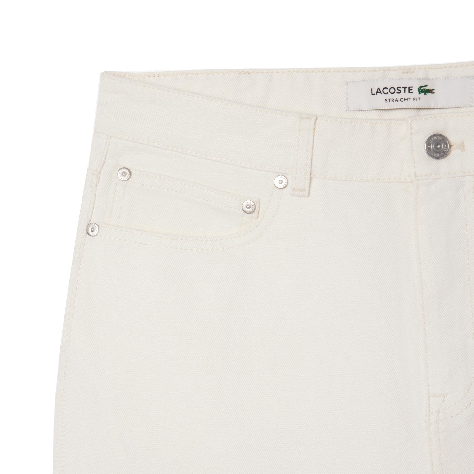 Lacoste Straight Fit Denim Bermuda Shorts - Flour White