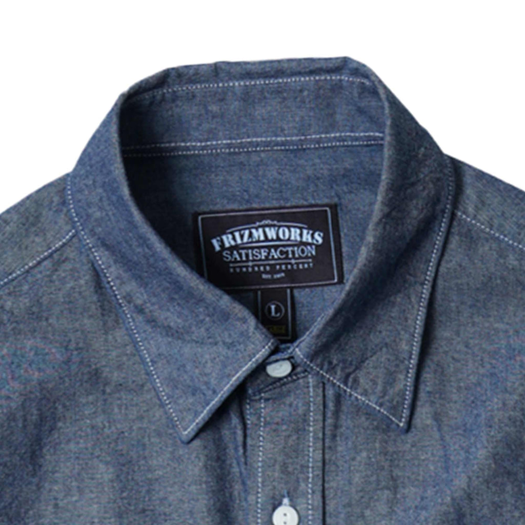 FrizmWORKS Cigarette Pocket Chambray Shirt - Indigo