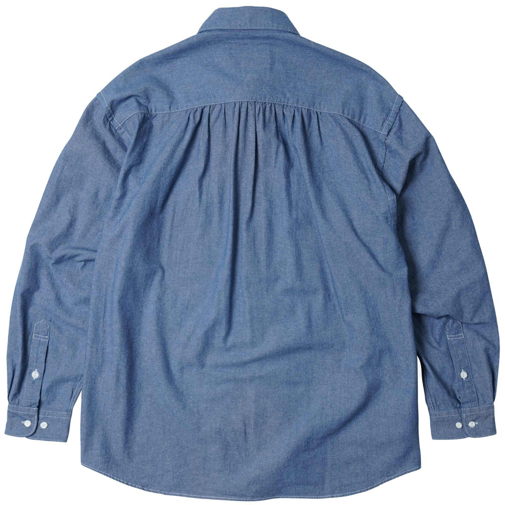 FrizmWORKS Cigarette Pocket Chambray Shirt - Blue
