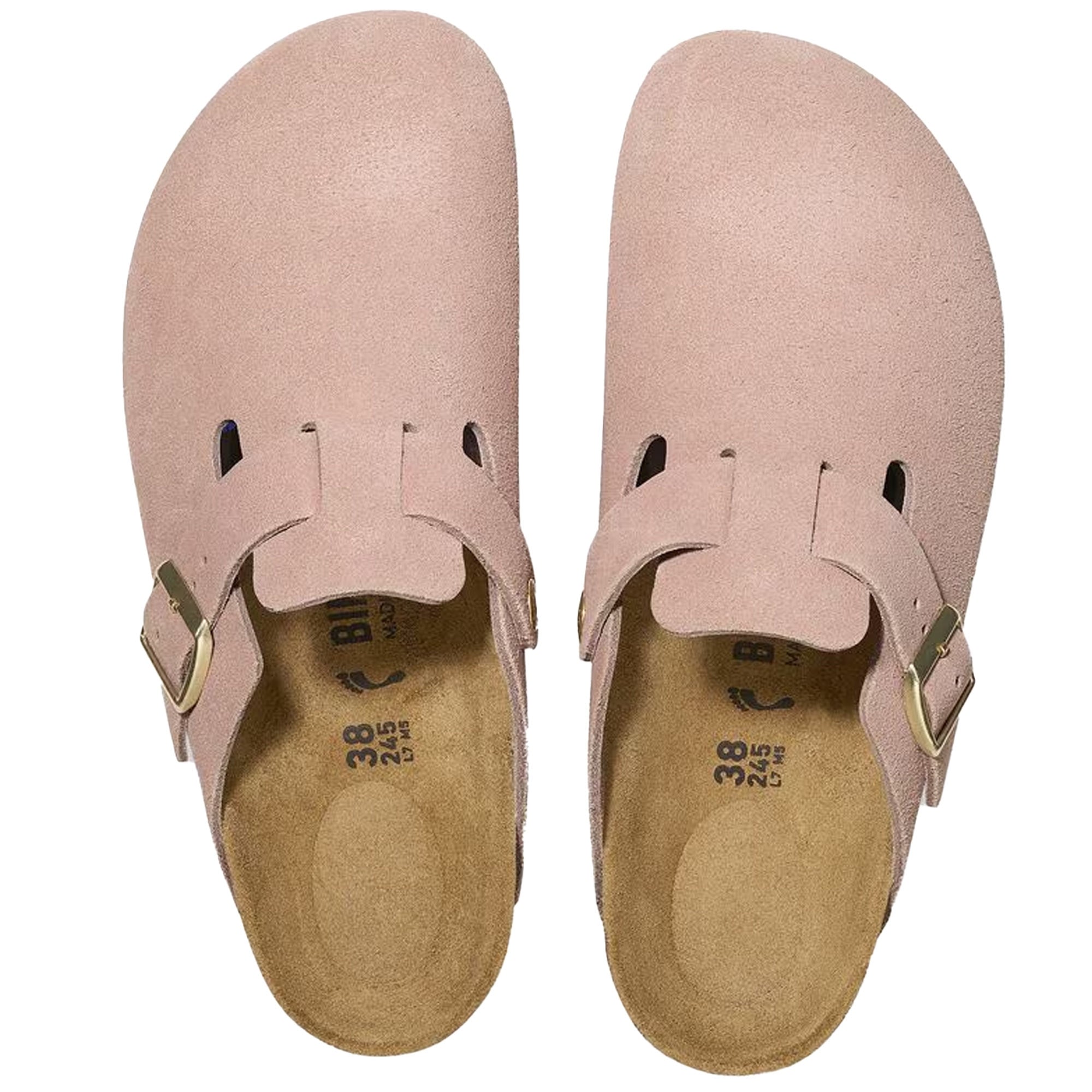 Birkenstock Womens Boston Suede Leather - Light Rose