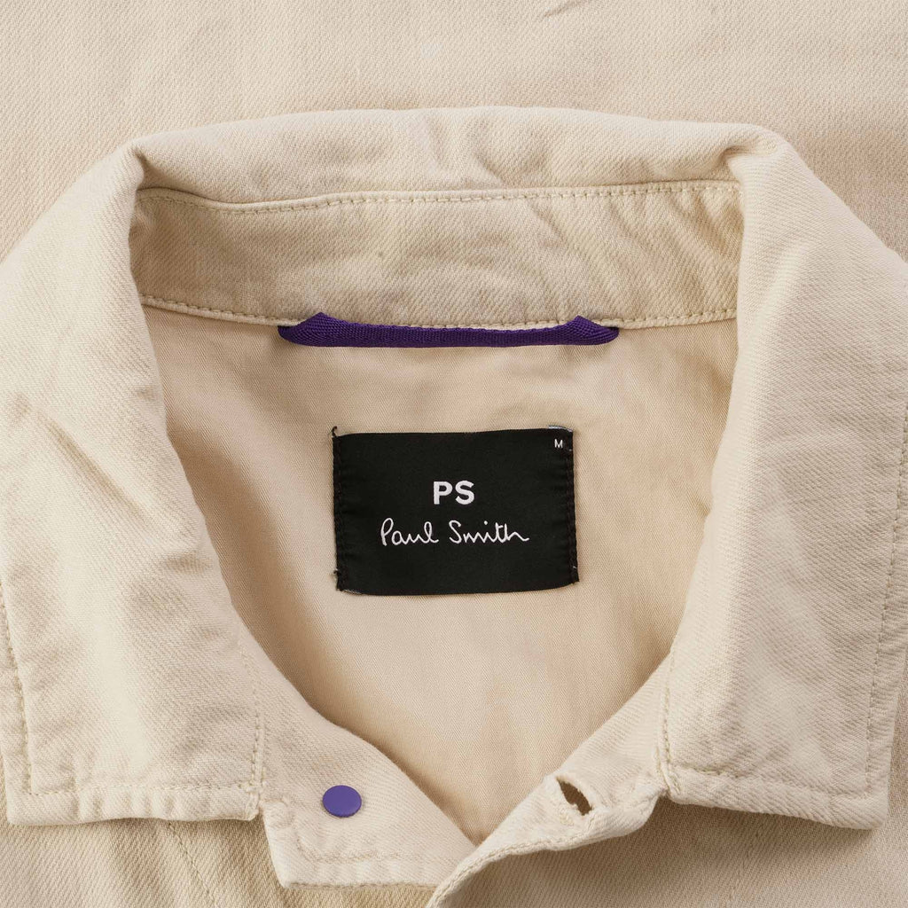 Paul Smith Cotton-Linen 'Broad Stripe Zebra' Work Jacket - Ice White