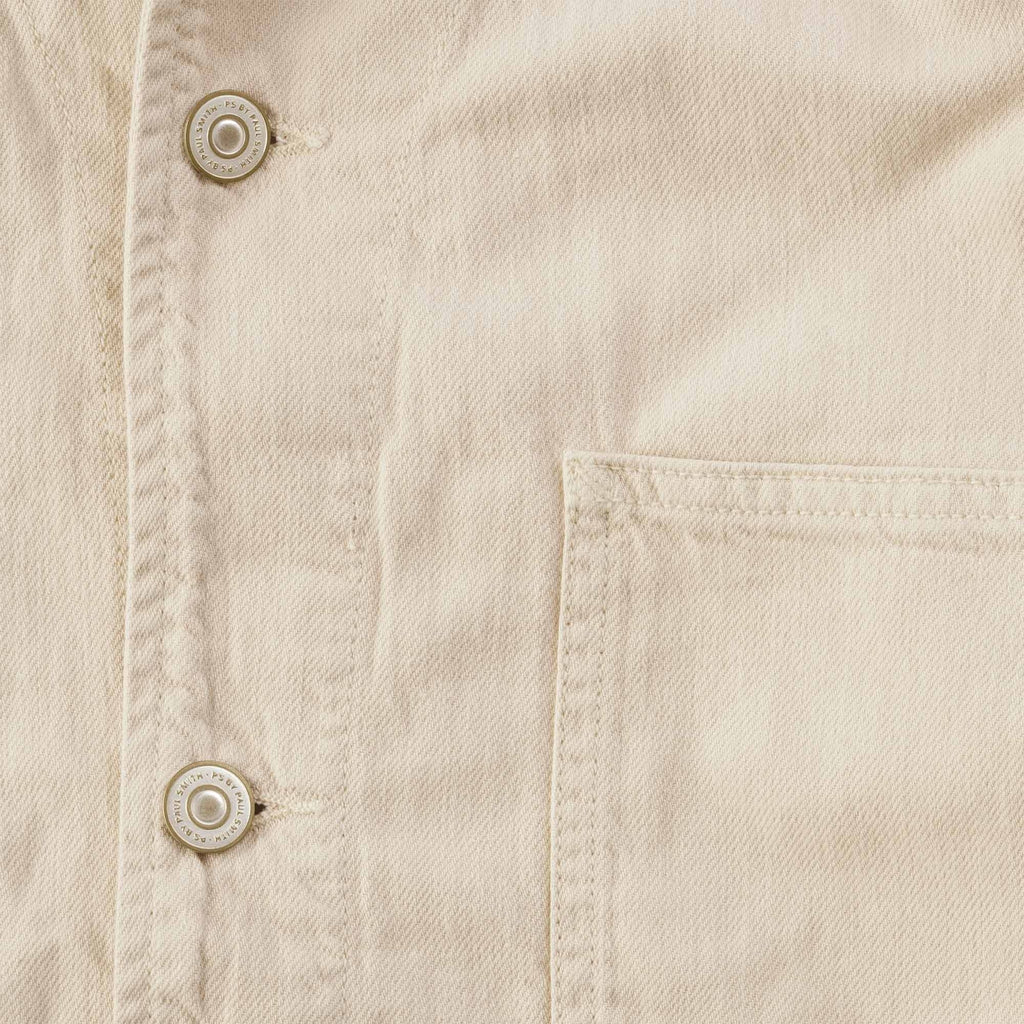 Paul Smith Cotton-Linen 'Broad Stripe Zebra' Work Jacket - Ice White