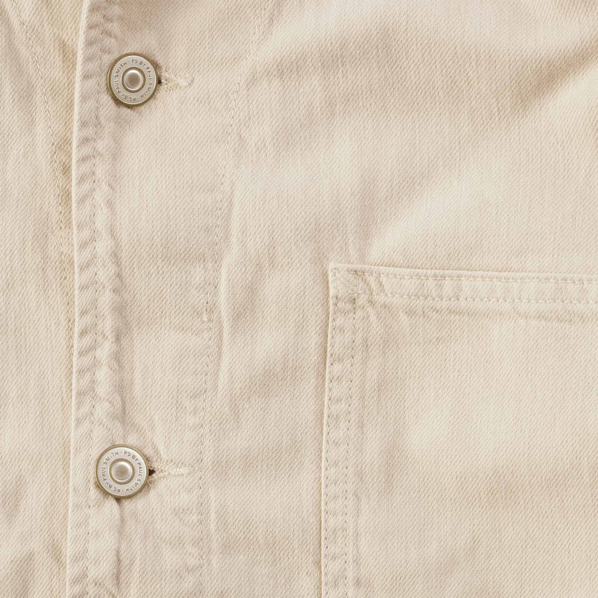 Paul Smith Cotton-Linen 'Broad Stripe Zebra' Work Jacket - Ice White
