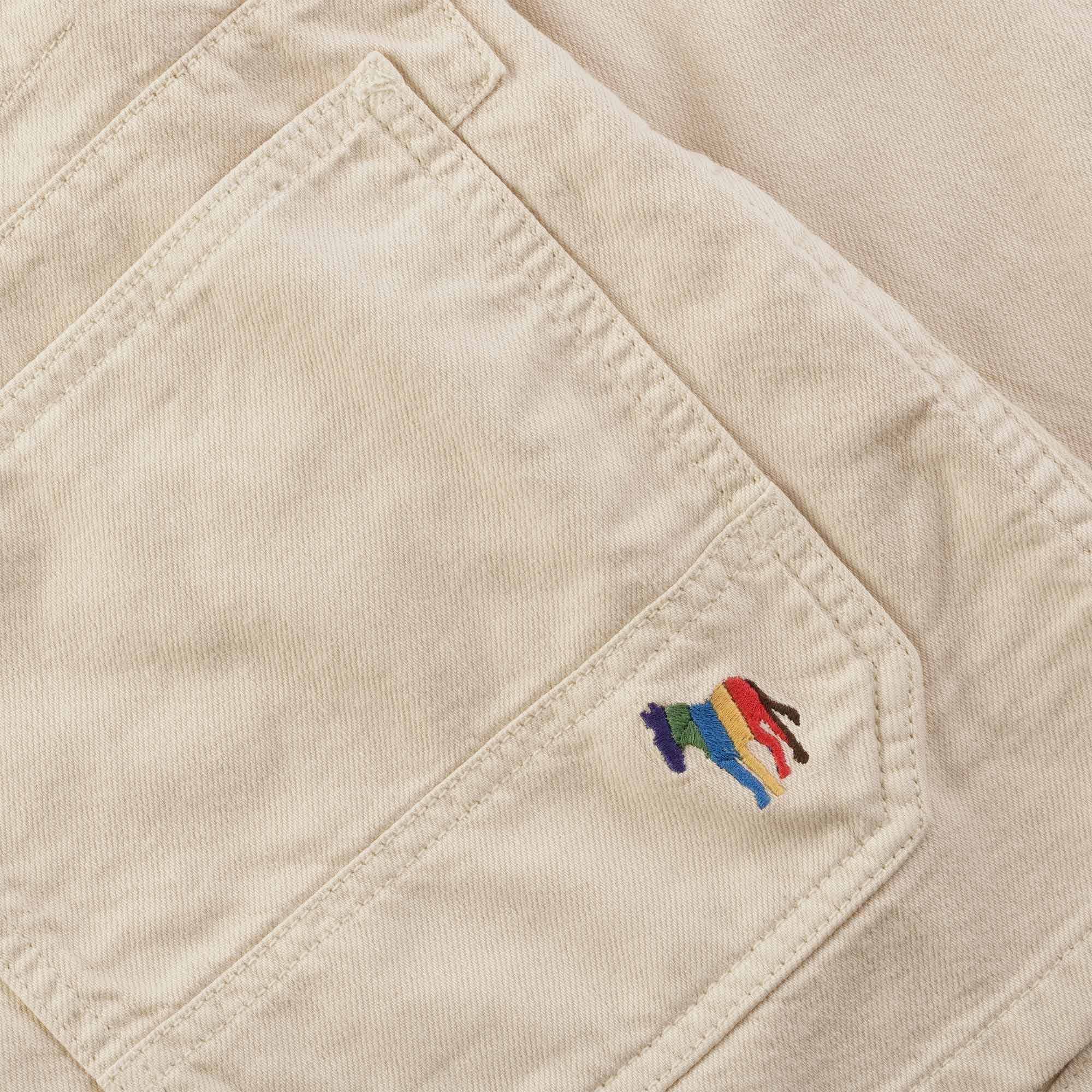 Paul Smith Cotton-Linen 'Broad Stripe Zebra' Work Jacket - Ice White